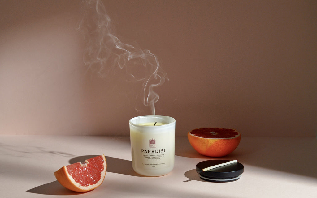 Paridisi, citrus soy wax candle. 100% sustainable ingredients