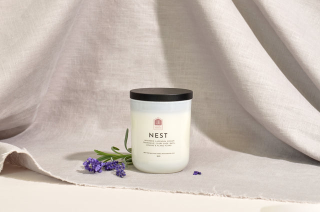 Nest features Lavendin and French Lavender essential oils.